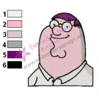 Peter Griffin Face Family Guy Embroidery Design